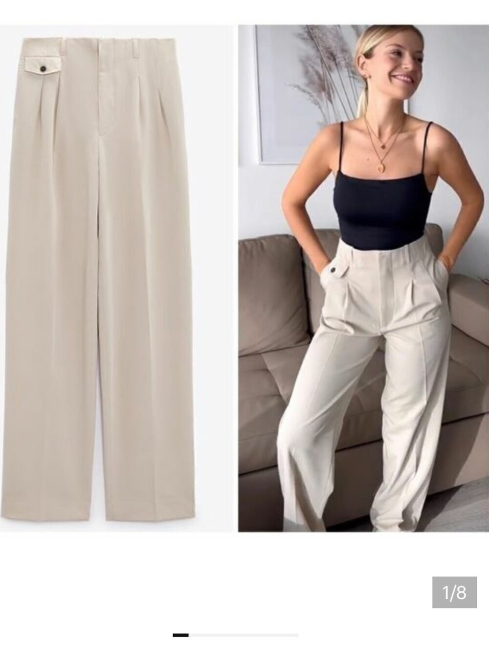 NWT ZARA MASCULINE PANTS WITH DARTS